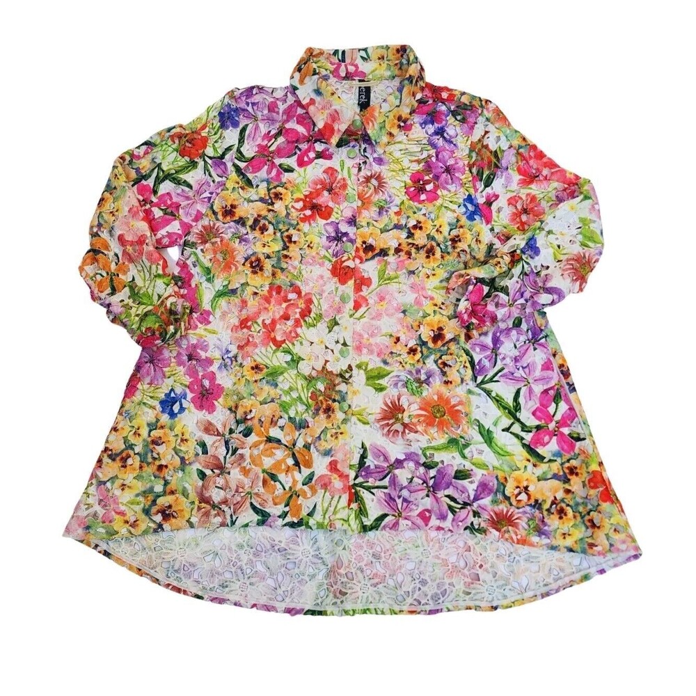 Women's Berek Garden Floral Lace Jacket Tunic Top Coverup, Size‎ XL - Picture 3 of 14